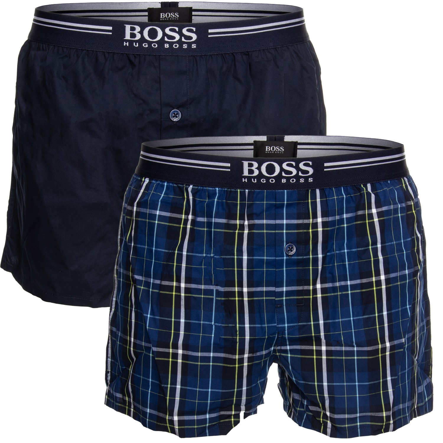 BOSS Woven Cotton Boxer Shorts With Fly