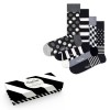 4-Pakkaus Happy Socks Black and White Gift Box