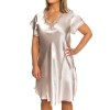 Lady Avenue Pure Silk Nightgown With Lace