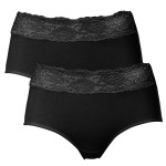 2-Pakkaus Trofe Lace Trimmed Midi Briefs