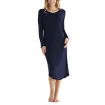 Damella Bamboo Plain Long Sleeve Nightdress 