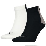 2-Pakkaus Puma Men Logo Block Quarter Socks