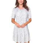 Lady Avenue Bamboo Short Sleeve Dotted Nightdress