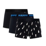 3-Pakkaus Happy Socks Black And White Boxershorts