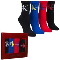 4-Pakning Calvin Klein Hudson Jeans Logo Short Crew Gift Box
