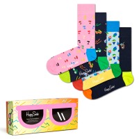 4-Pakkaus Happy Socks Tropical Day Socks Gift Box