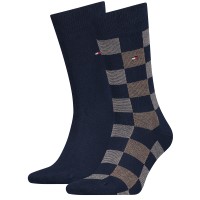 2-Pakkaus Tommy Hilfiger Men One Row Check Sock