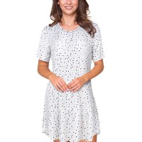 Lady Avenue Bamboo Short Sleeve Dotted Nightdress
