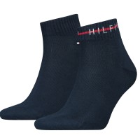 2-Pakkaus Tommy Hilfiger Men Stripe Quarter Sock