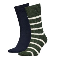 2-Pakkaus Tommy Hilfiger Men Neppy Stripe Sock
