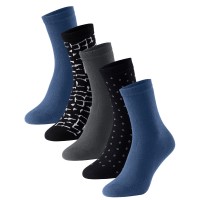 5-Pakkaus Schiesser Women Blue Bird Socks
