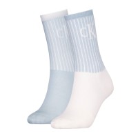 2-stuks verpakking Calvin Klein Glossy Rib Crew Socks