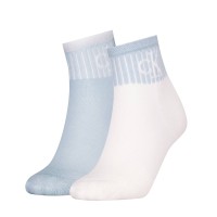 2-stuks verpakking Calvin Klein Glossy Rib Quarter Socks