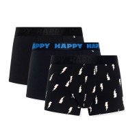 3-Pakkaus Happy Socks Black And White Boxershorts 3-Pakkaus Happy Socks Black And White Boxershorts