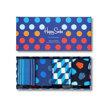 4-Pack Happy Socks Navy Gift Box 650