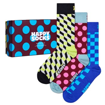 3-Pak Happy Socks Classic Multi Color Socks Gift Box