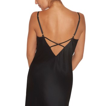 Lady Avenue Pure Silk Long Nightgown With Lace