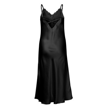 Lady Avenue Pure Silk Long Nightgown With Lace