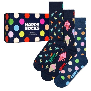 3-Pak Happy Socks Navy Socks Gift Box