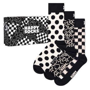 3-Pak Happy Socks Black and White Socks Gift Box