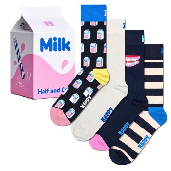 4-Pak Happy Socks Milk Carton Box Socks