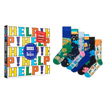 6-Pakning Happy Socks The Beatles Vinyl Gift Box