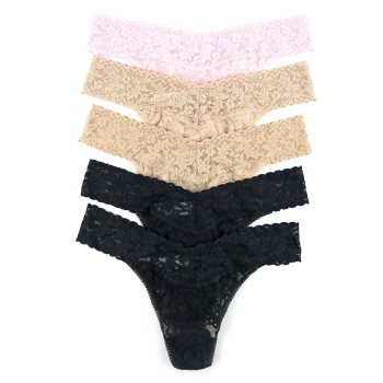 5-Pakkaus Hanky Panky Signature Lace Original Rise Thongs