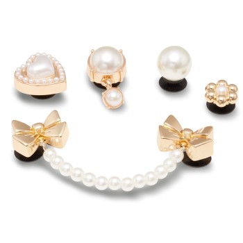 5-stuks verpakking Crocs Jibbitz Pearly Gold