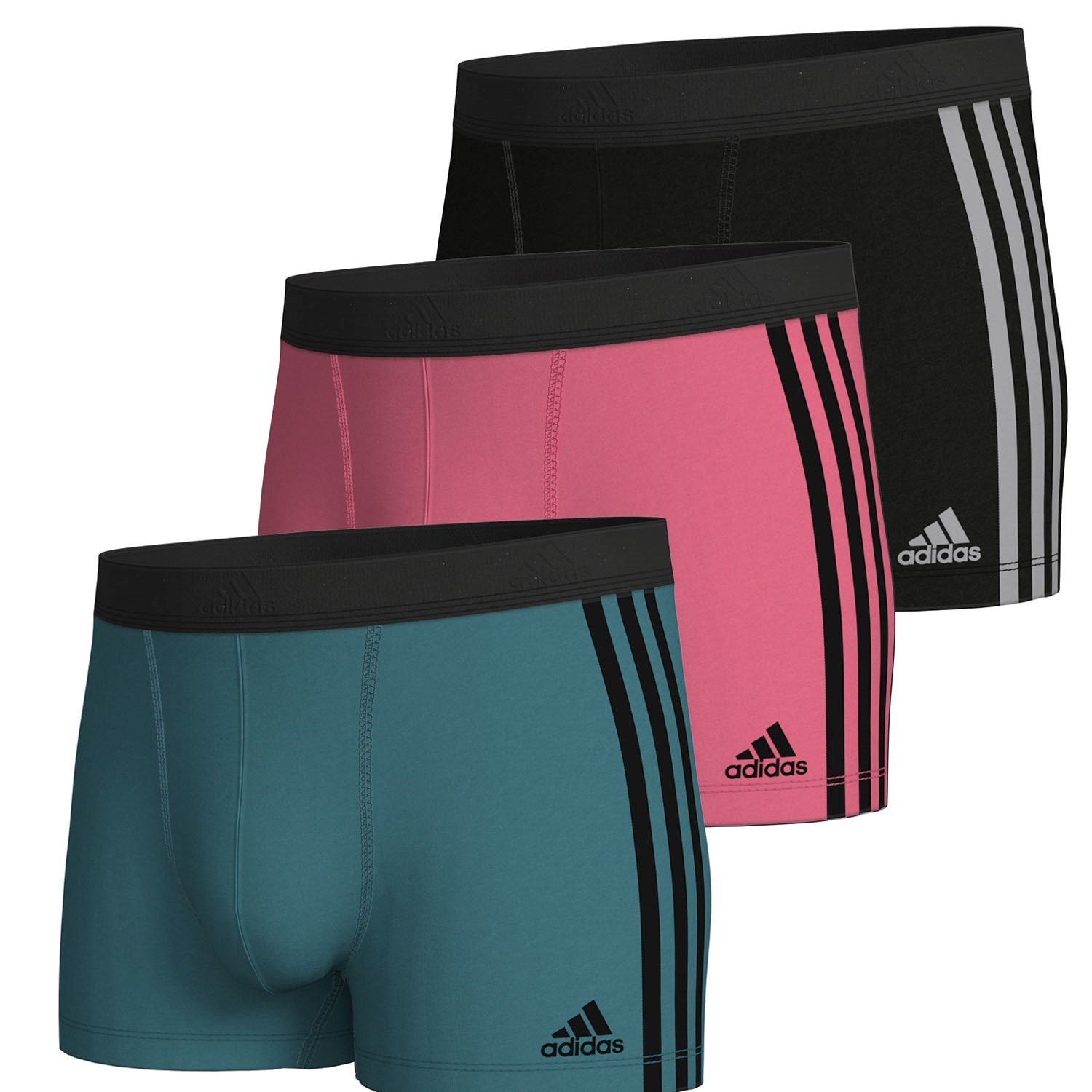 3 er Pack Adidas Active Flex Cotton 3 Stripes Boxer Herren Unterhosen Unterwasche Upperty