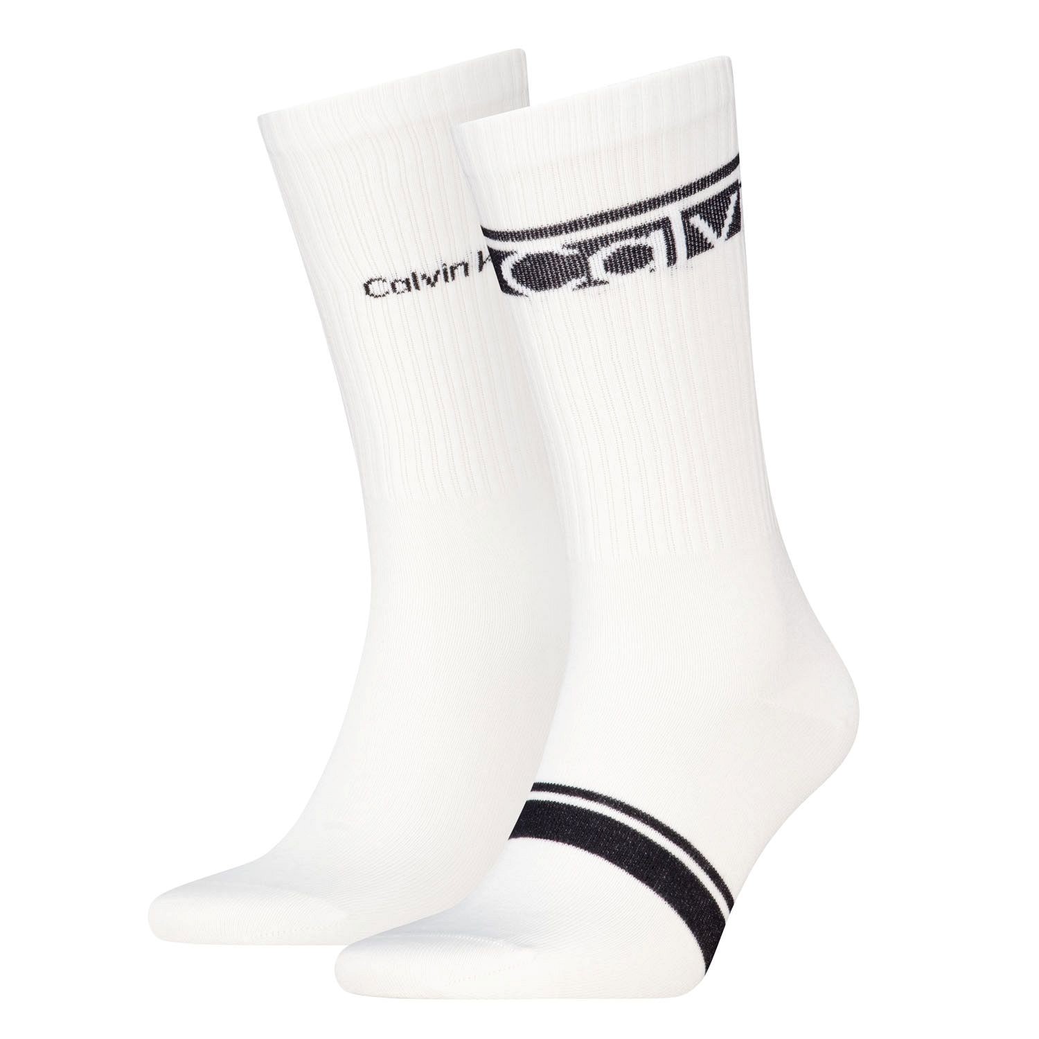 Calvin Klein Cotton Logo Stripe Crew Socks